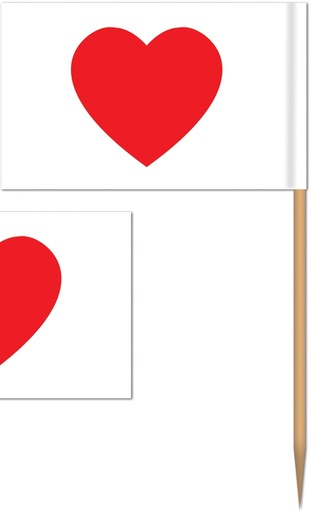 [70085] 6.5cm Heart Picks