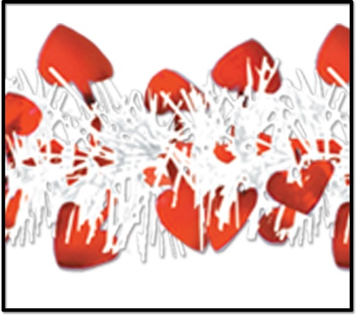 [70300] 3.6m Metallic Heart Garland