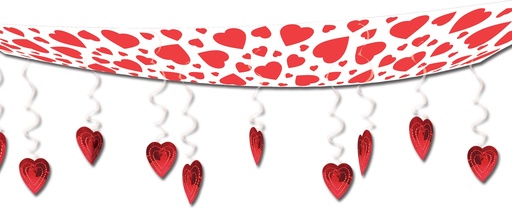 [70331] 3.6m x 30cm Hearts Ceiling Decor