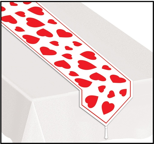[70428] 1.8m x 28cm Printed Heart Table Runner