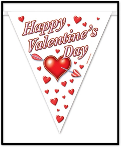 [70530] 3.6m x 25cm Happy Valentine's Day Pennant Banner