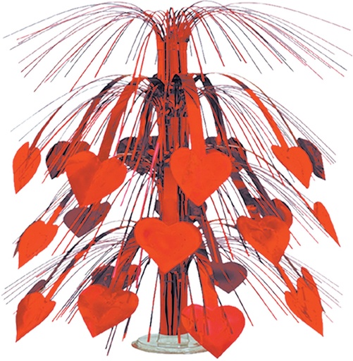 [70550-R] 45cm Heart Cascade Centrepiece