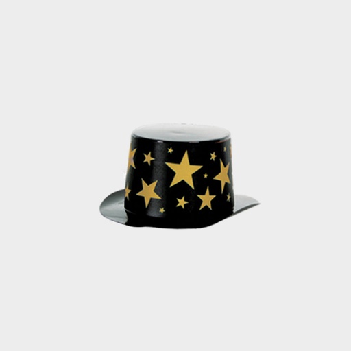 [88541-BKGD] Mini Black Plastic Topper with Star Band, 12cm