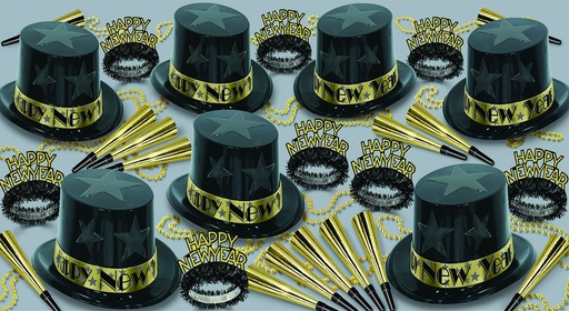 [88832BKGD50] Gold New Year Star Assortment For 50