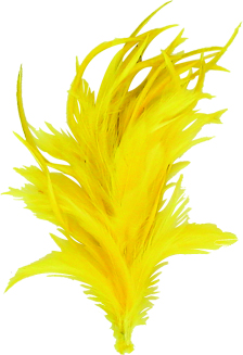 [BF358-Y] Feather with Clip - Golden Yellow
