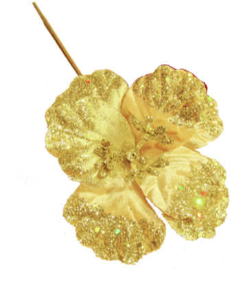 [DZ011-GD] Glittered Artificial Flower, 16cm