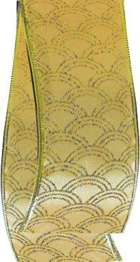 [DH014] Gold Satin Base with Glitters, 9.1m