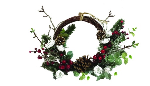 [EY067] Hanging Rattan Wreath, 22cm