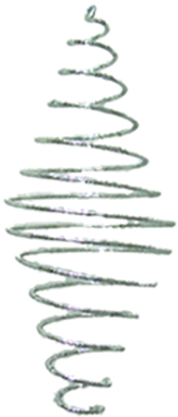 [RF1212-S] 12cm Glitter Spring Ornament - Silver