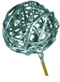 [GL049S-10-S] 6cm Lata Ball with 10cm Stem - Silver