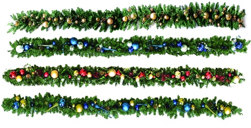[X2207D42-GDB] Decorated Garland, 9' x 10"