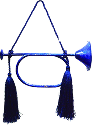 [HE048] 19 x 8cm Bugle Ornament - Blue