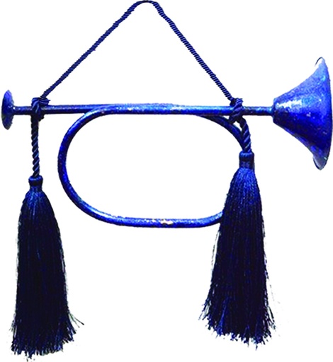 [HE053] 35 x 8cm Bugle Ornament - Blue