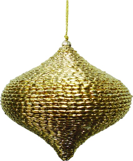 [HE065] 12cm Beaded Onion - Gold