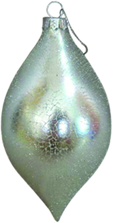 [HH024] 13cm Glass Drop with Design - Silver