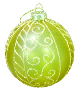 [HH052] 10cm Decorative Glittered Glass ball - Gold