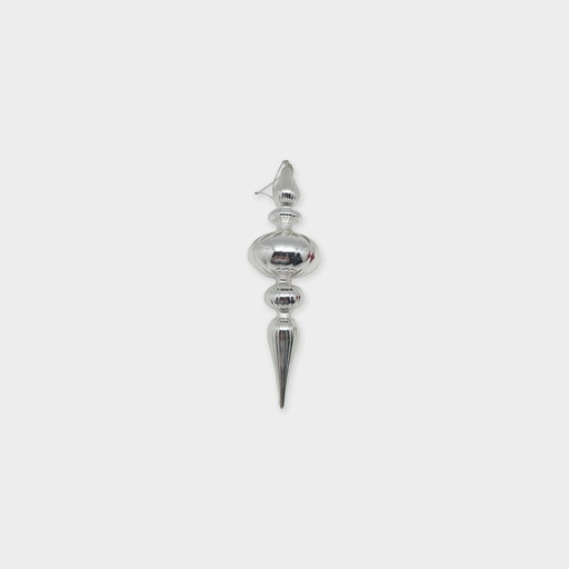 [HH238] 23cm Glass Finial - Silver