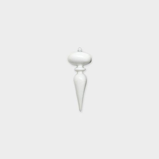 [HH253] Shiny Glass Finial - White