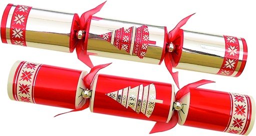 [SBC197] 12" Classical Crackers - Red/Silver