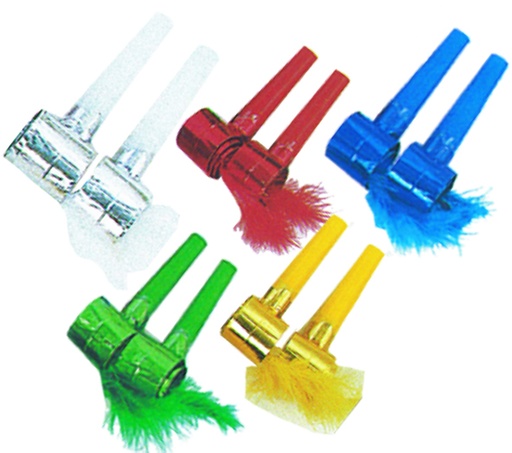[3262E] Metallic Blowout With Feather On Tip - Assorted Colours