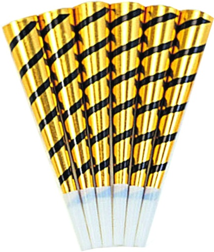 [Y1114] 25cm HNY Foil Horn - Gold/Black