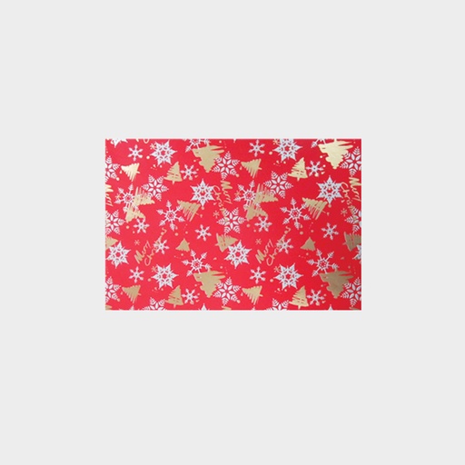 [LI042] 70cm x 10m Gift Wrap - Red/Gold/Silver