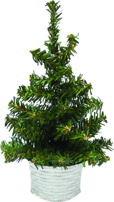[LF150] 20cm Plain Mini-tree - Silver Basket