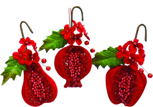 [3300-R] 12.5cm Ornamental Fruit - Red
