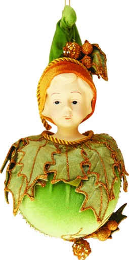[49078-GD] 25cm Fairy Angel on Ball - Gold/Green