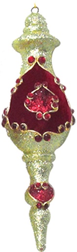 [5310] 26cm Hanging Ornament - Red/Champagne
