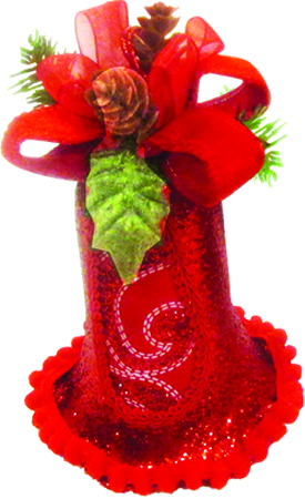 [6174] 12.5cm Fabric Bell - Red