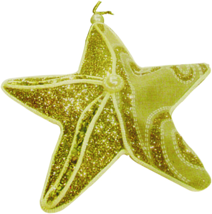 [6278A] 12.5 Fabric Star - Gold