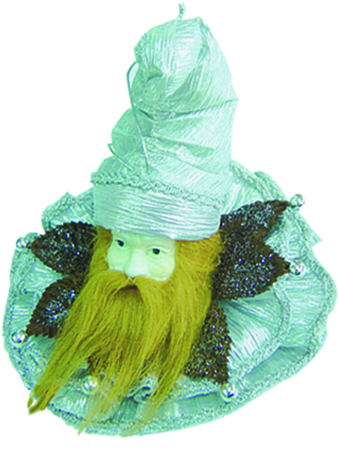 [8209-S] 15cm Ornamental Santa Head - Silver