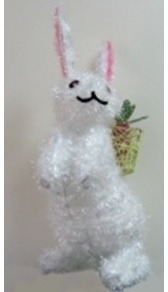 [GM12A010] 45cm White Tinsel Rabbit - White