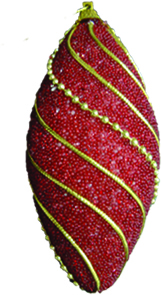 [RN272] 12cm Decorated Hanging Ornament - Red