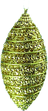 [RT014] 11cm Decorative Oval with Rhinestones - Gold