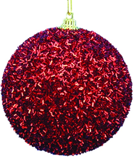 [RT033] 8cm Tinsel ball - Red