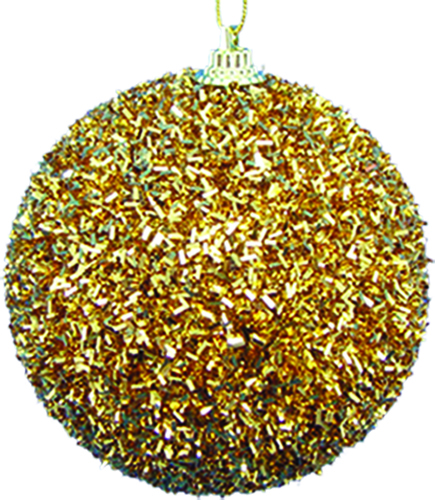 [RT039] 8cm Tinsel ball - Gold