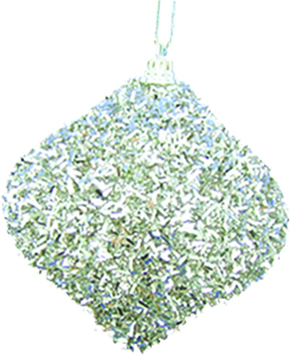 [RT046] 8cm Tinsel Onion - Silver