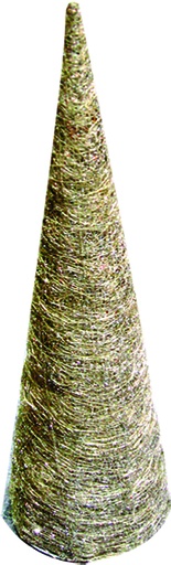 [A450-60-S] Sisal cone tree with glitter/Silver 16x60cm