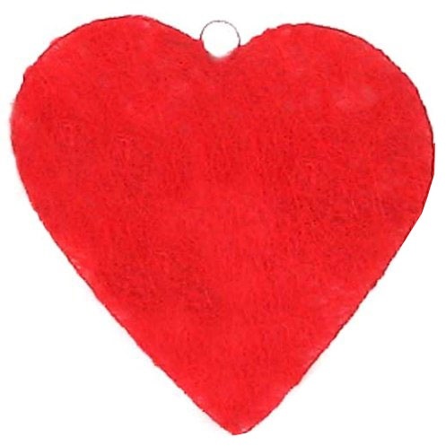 [A50133-10] 25cm Sisal flat heart - Red