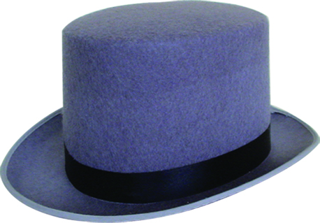 [HW041] Grey Fabric Top Hat with Black Band
