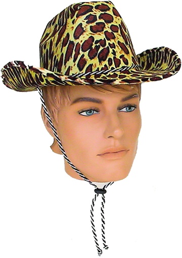 [SH9071HW-LEO] Cowboy Hat with Leopard Design