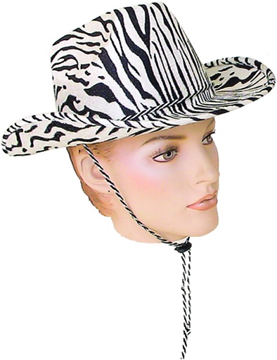 [SH9071HW-ZEB] Cowboy Hat with Zebra Design