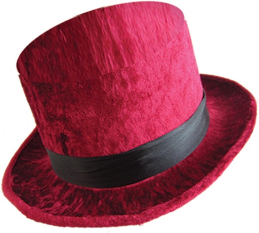 [MA92283-BU] Peluche Velvet Tall Hat Burgundy