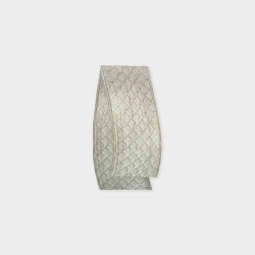[WR013] 6cm x 9.1m Hemmed Ribbon - Silver