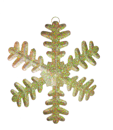 [XQ012-GD] 25cm Glittered Snowflake - Gold