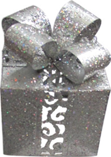 [XQ017-S] 7cm Gift Box Ornament - Silver