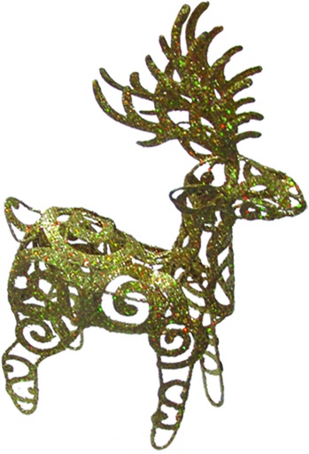 [XQ020-GD] 13 x 23cm Decorative Reindeer - Gold