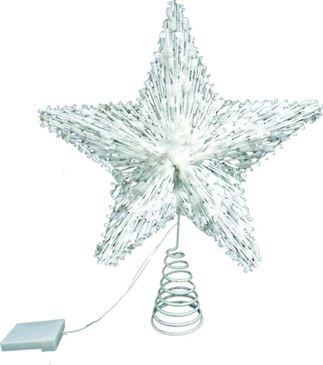 [XQ043] 30cm Light-up Star Tree Top - Silver